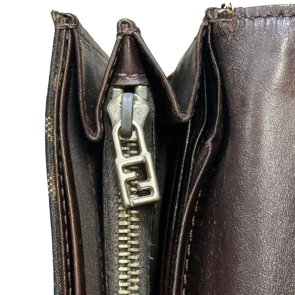 Vintage Fendi Zucca Canvas Baguette Continental Wallet - Brown FF Monogram - Picture 8 of 9